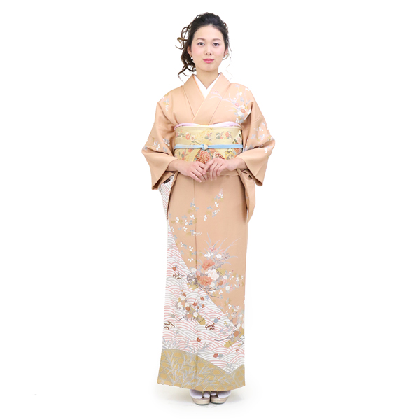 初恋の川揺蕩う花筏・クリーム/茶