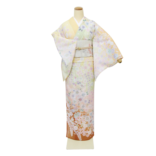 霞藤の夢(薄橙・薄黄緑)(夏物)