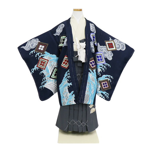 波と龍・紺