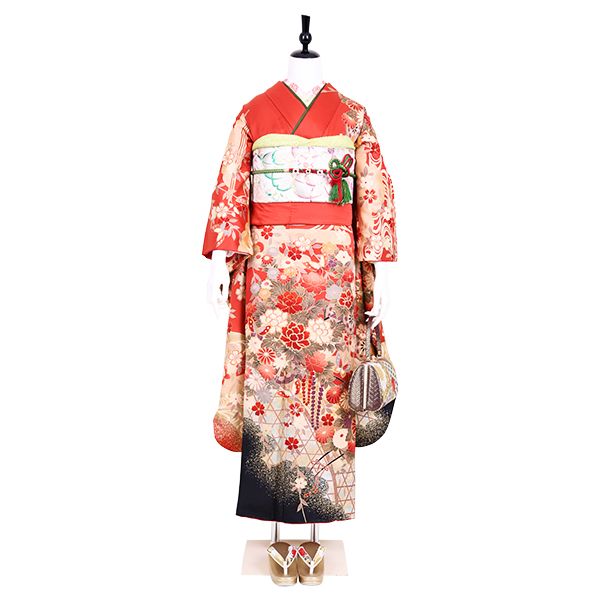 深紅に花車